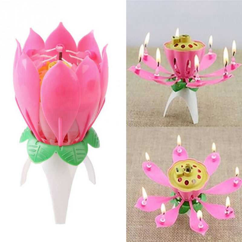 Rotating Musical Flower Birthday Candle