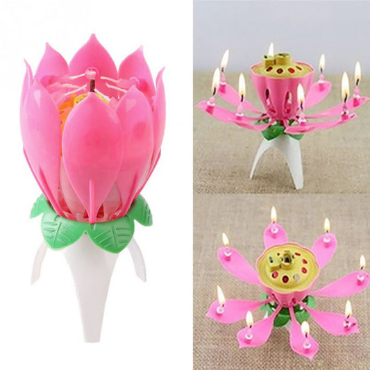 Rotating Musical Flower Birthday Candle