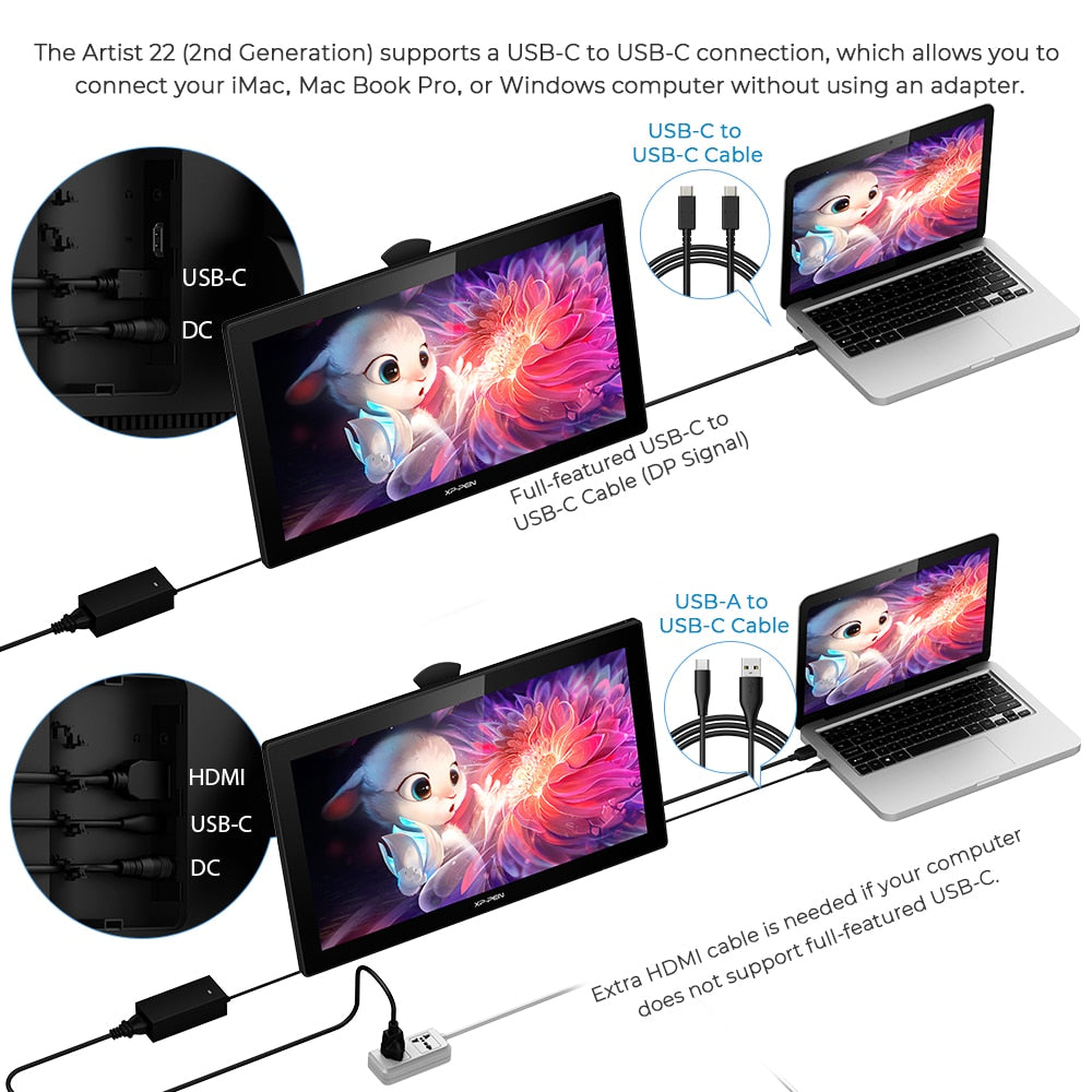 XPPen Artist 22 (2nd Generation) 21.5 Inch Drawing Tablet With Screen Graphics