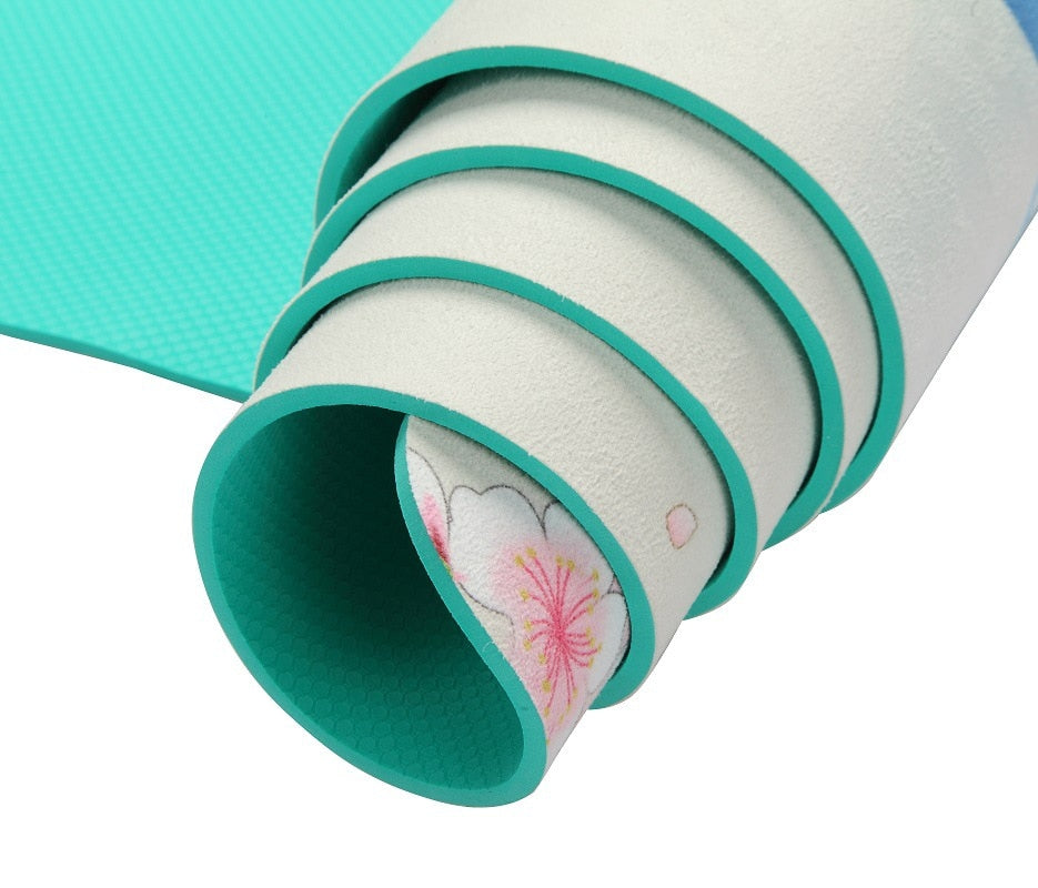 6 MM Lotus Pattern Suede TPE Yoga Mat