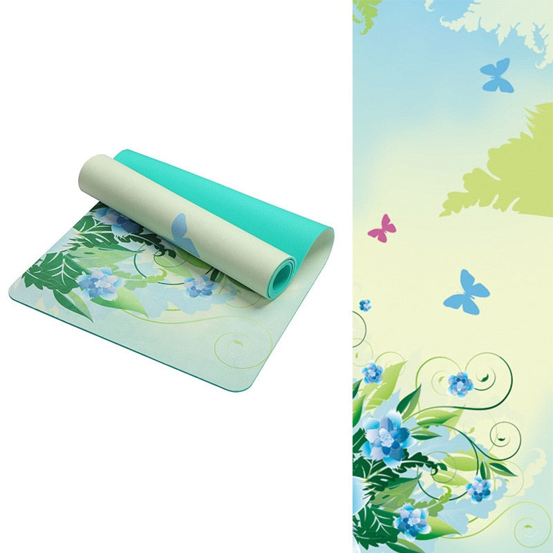 6 MM Lotus Pattern Suede TPE Yoga Mat