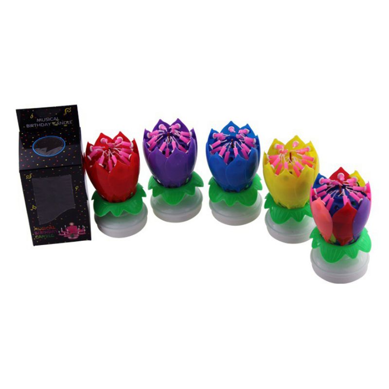 Rotating Musical Flower Birthday Candle