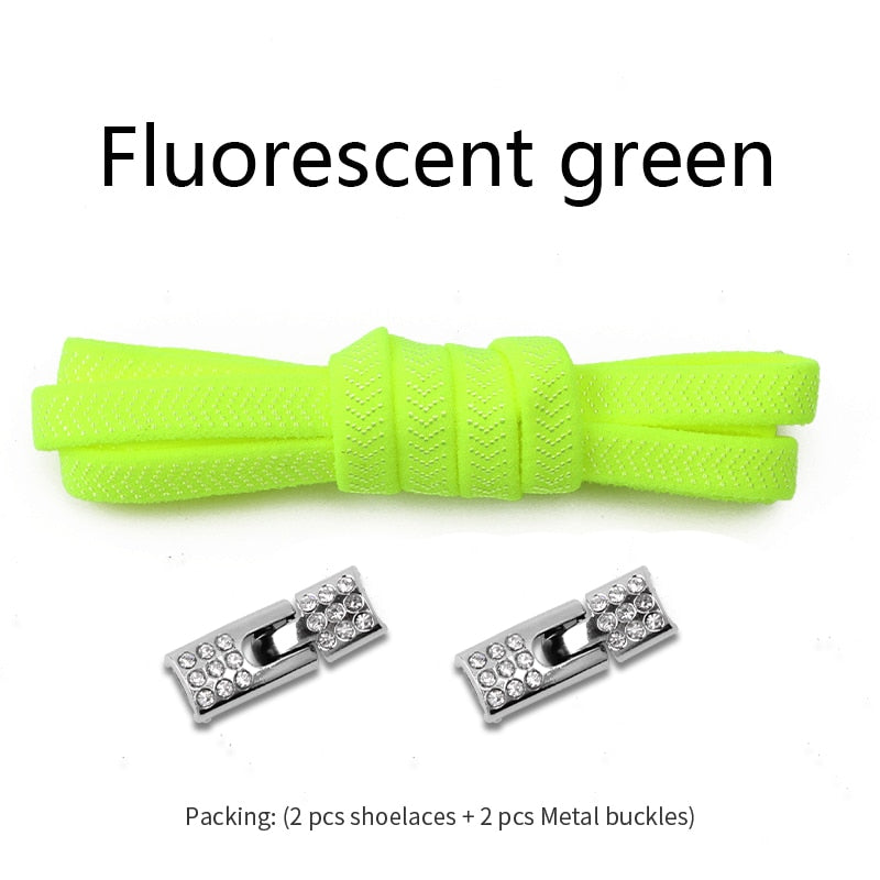 NEW Elastic Shoelaces With Diamond Cross Locks