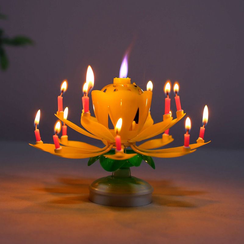 Rotating Musical Flower Birthday Candle