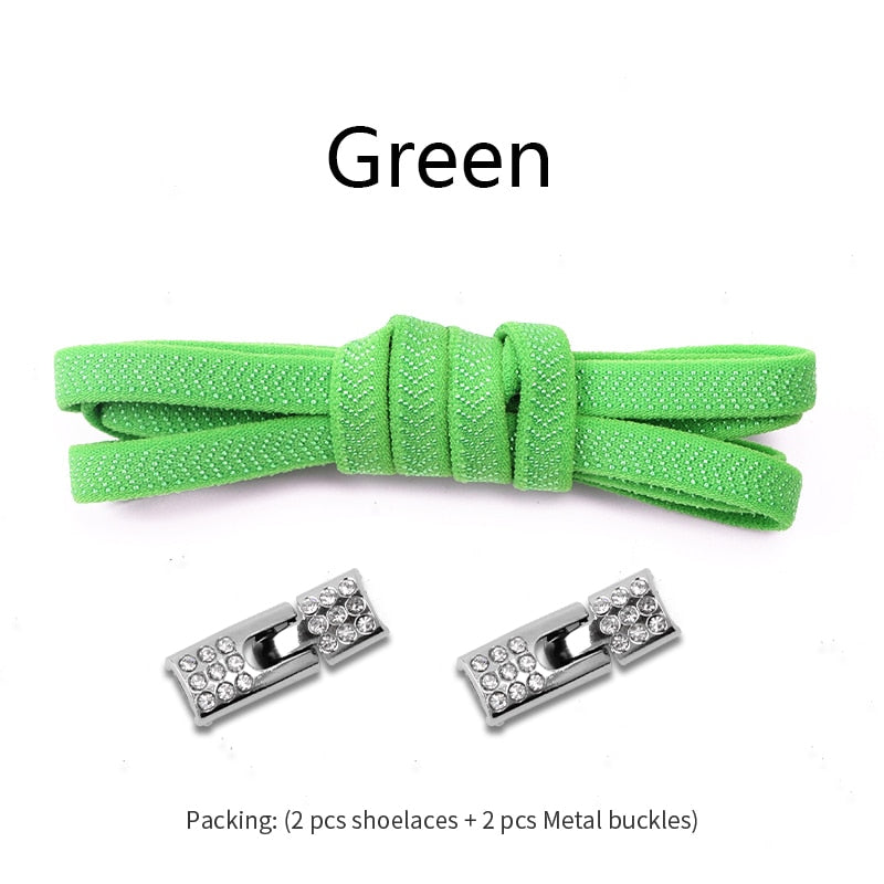 NEW Elastic Shoelaces With Diamond Cross Locks