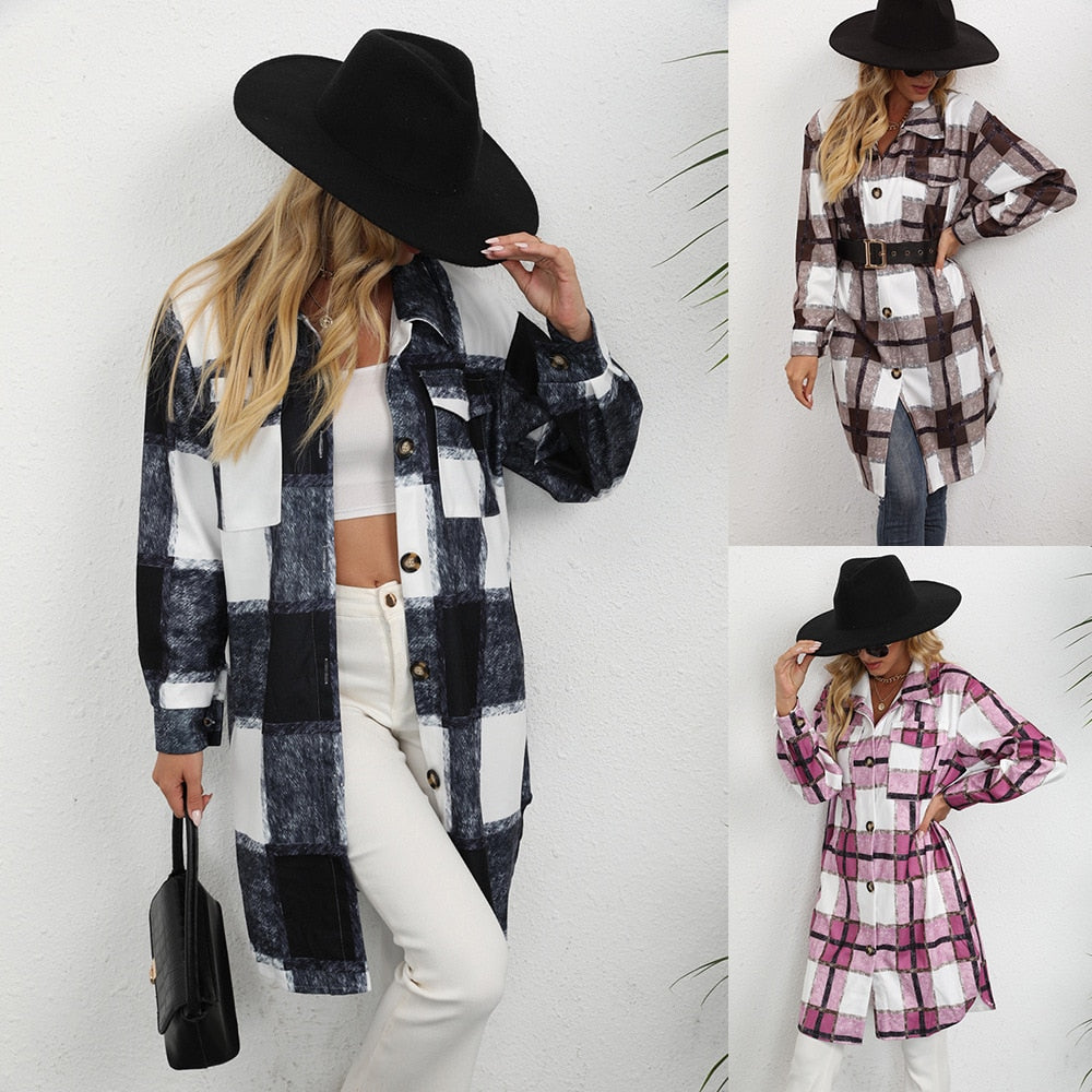 Y2KGIRL Long Oversize Shirt Coat