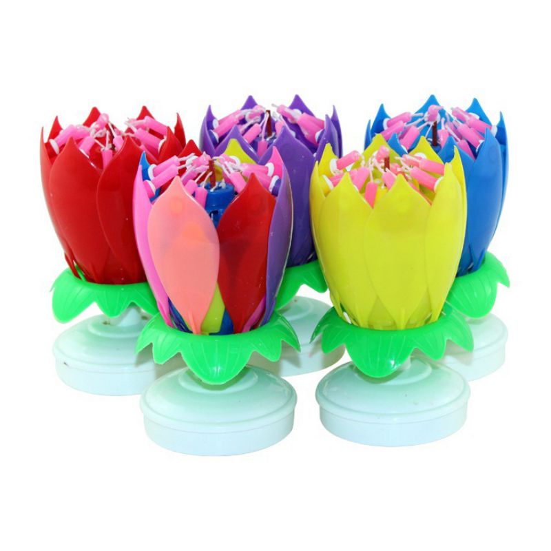 Rotating Musical Flower Birthday Candle