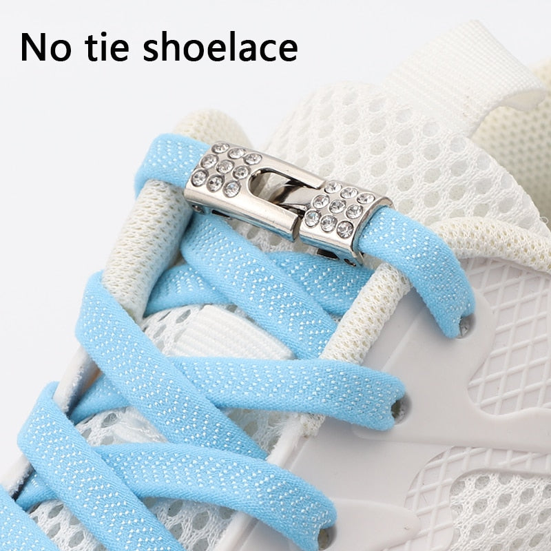 NEW Elastic Shoelaces With Diamond Cross Locks