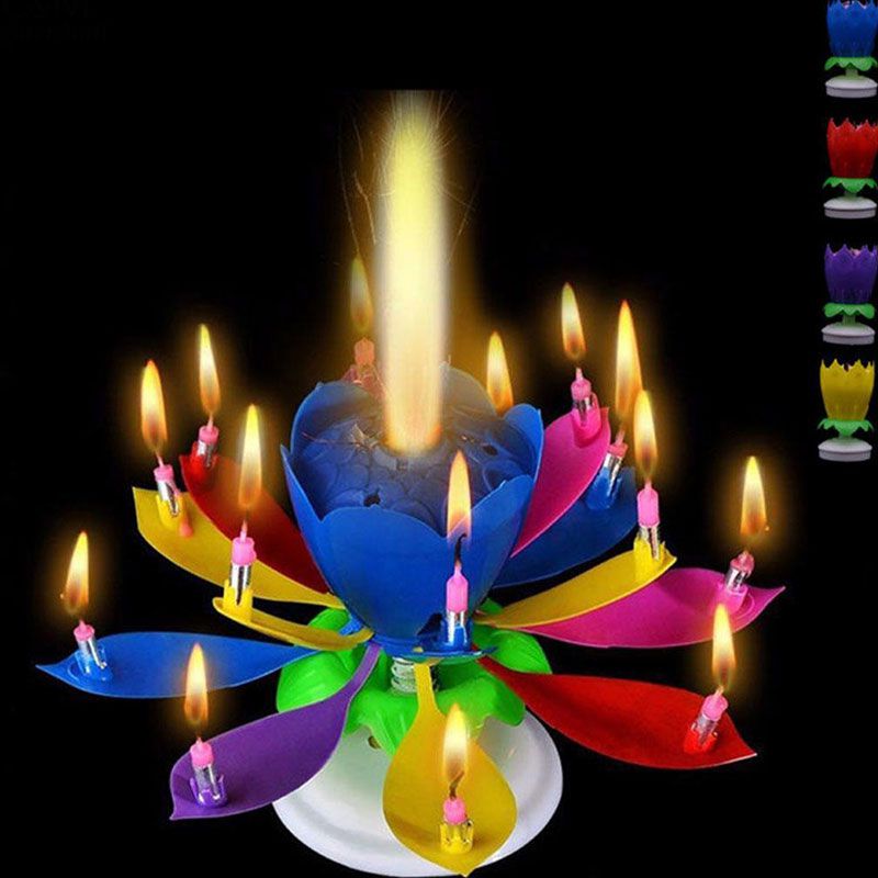 Rotating Musical Flower Birthday Candle