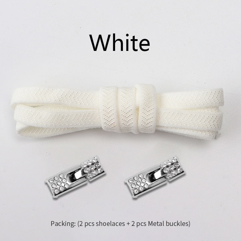 NEW Elastic Shoelaces With Diamond Cross Locks