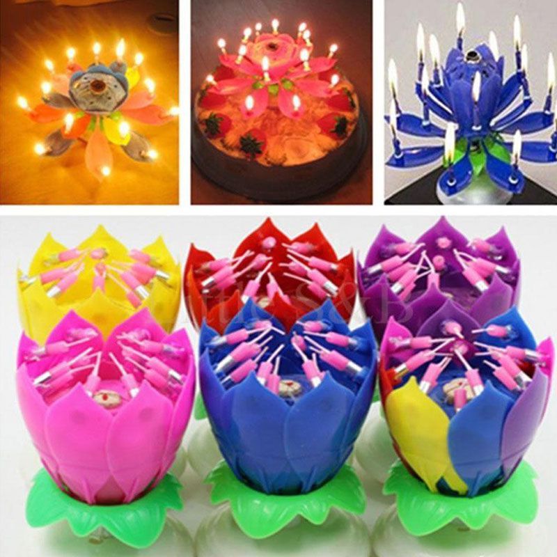 Rotating Musical Flower Birthday Candle