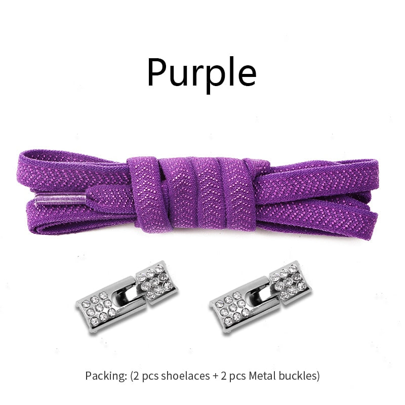 NEW Elastic Shoelaces With Diamond Cross Locks