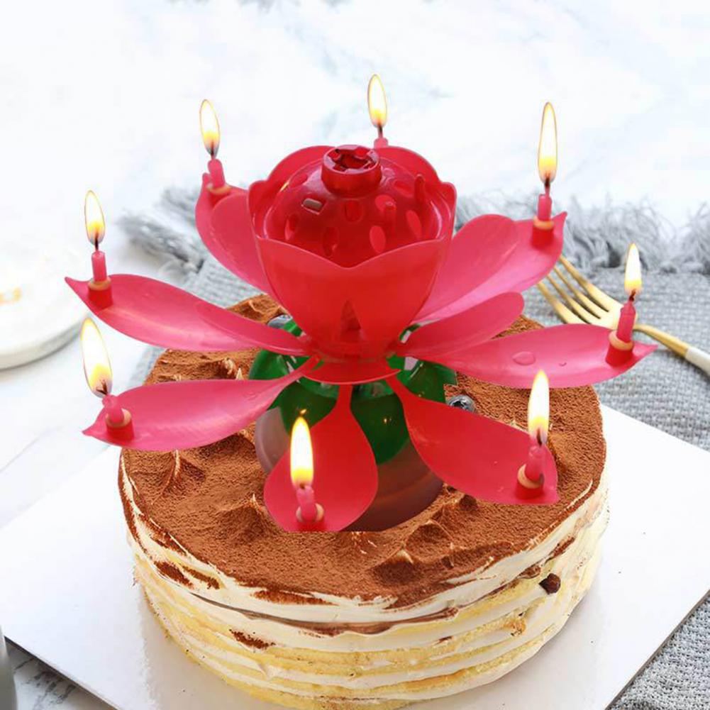 Rotating Musical Flower Birthday Candle