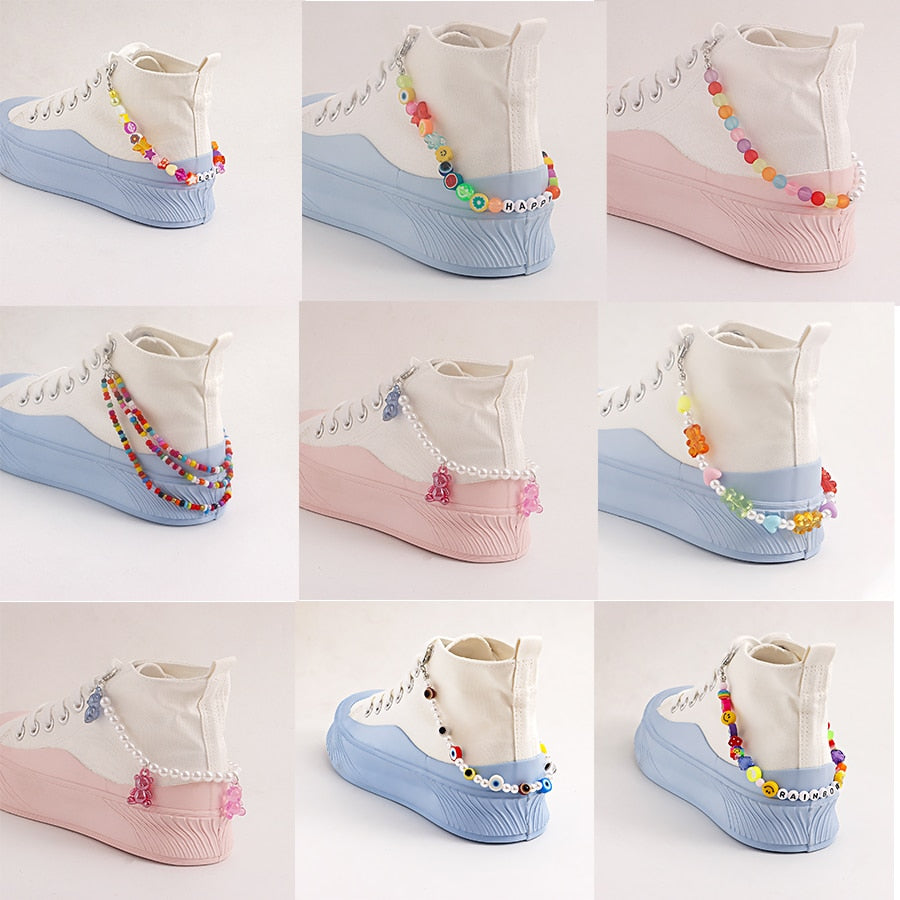 Cute Pearl and Beaded Sneaker Bracelets