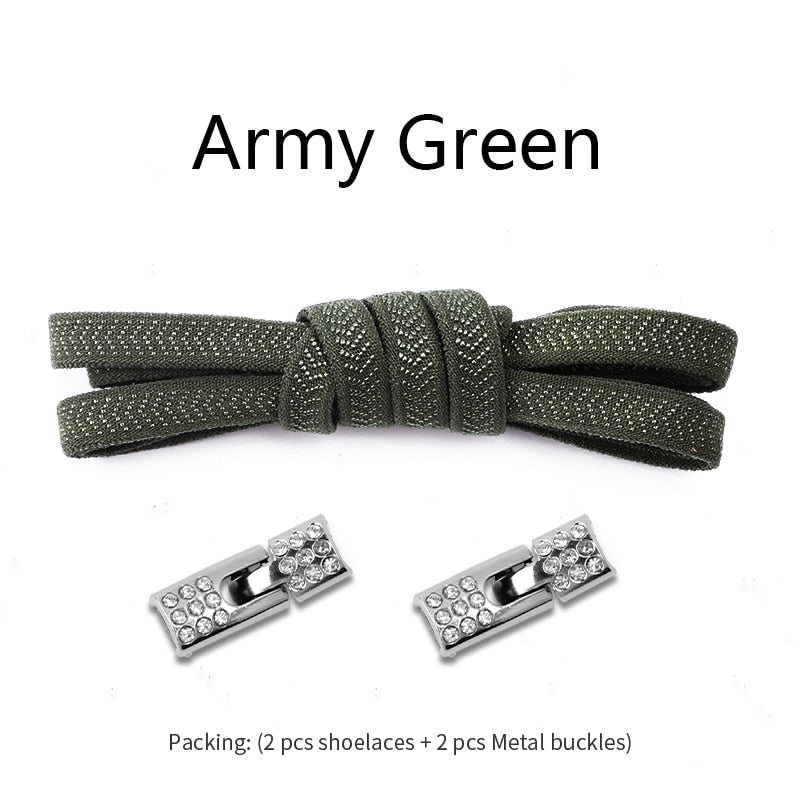 NEW Elastic Shoelaces With Diamond Cross Locks