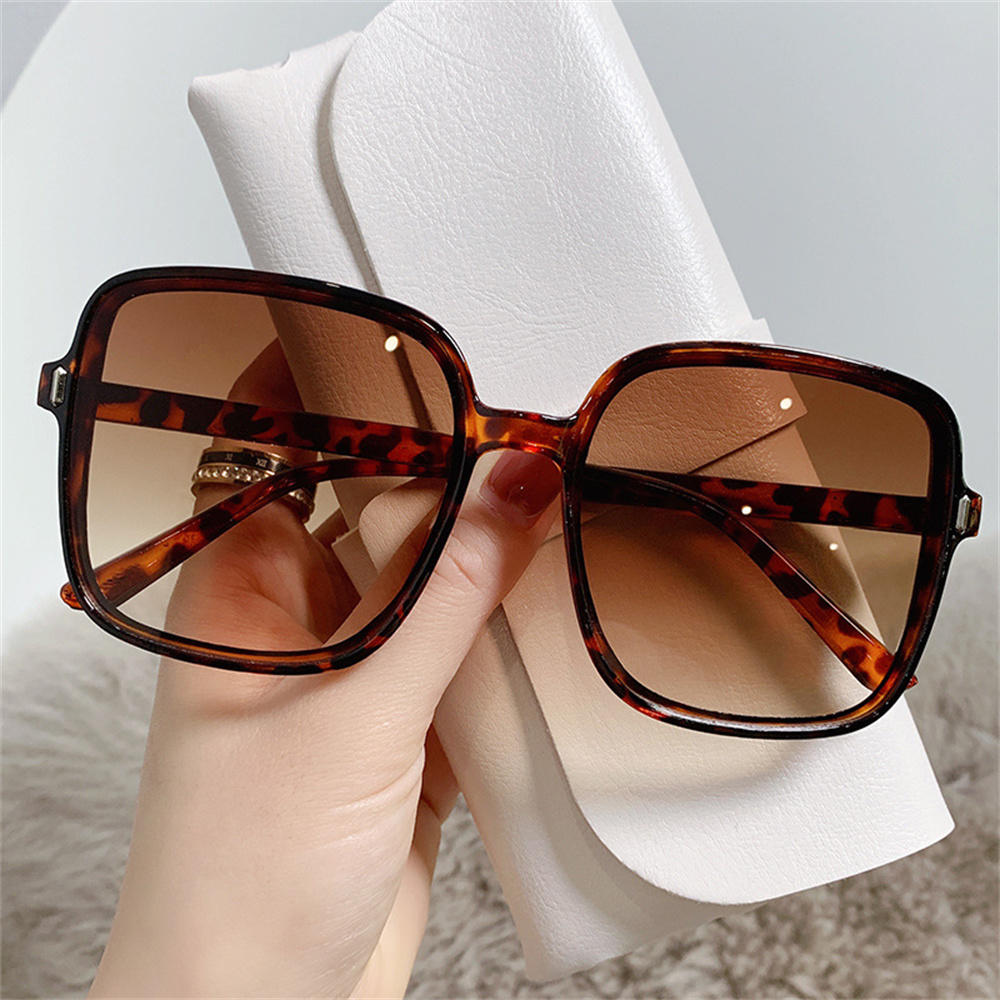 Men Women Anti-blue Light Glasses Frame Vintage Large Square Eyeglasses Blocking Blue-ray Oversized Spectacles Frames A65397