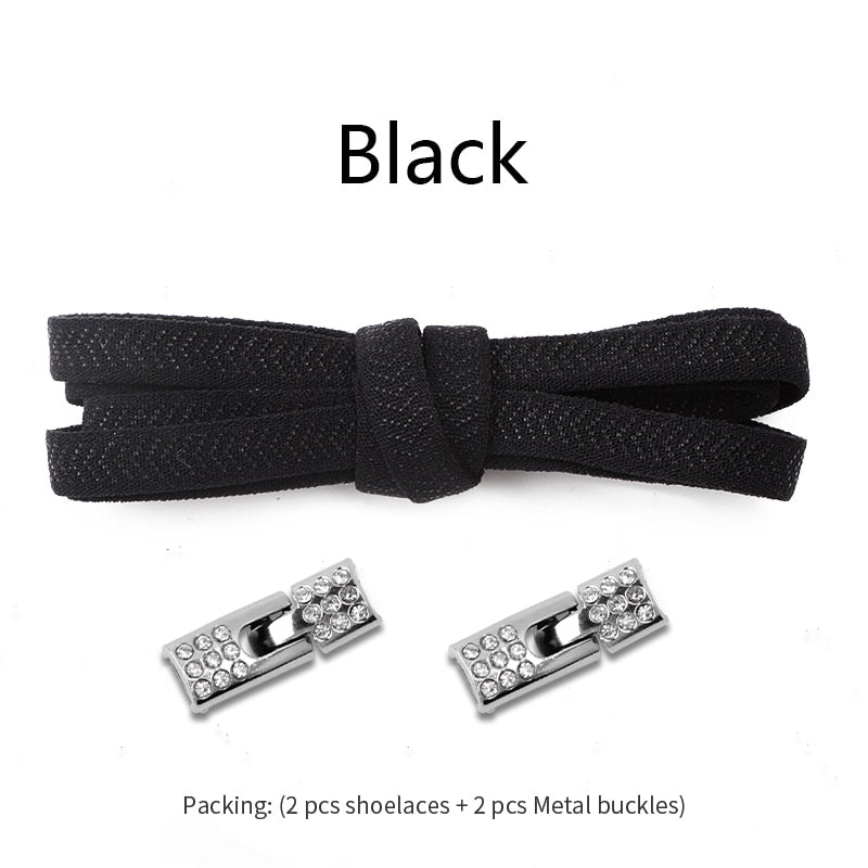 NEW Elastic Shoelaces With Diamond Cross Locks