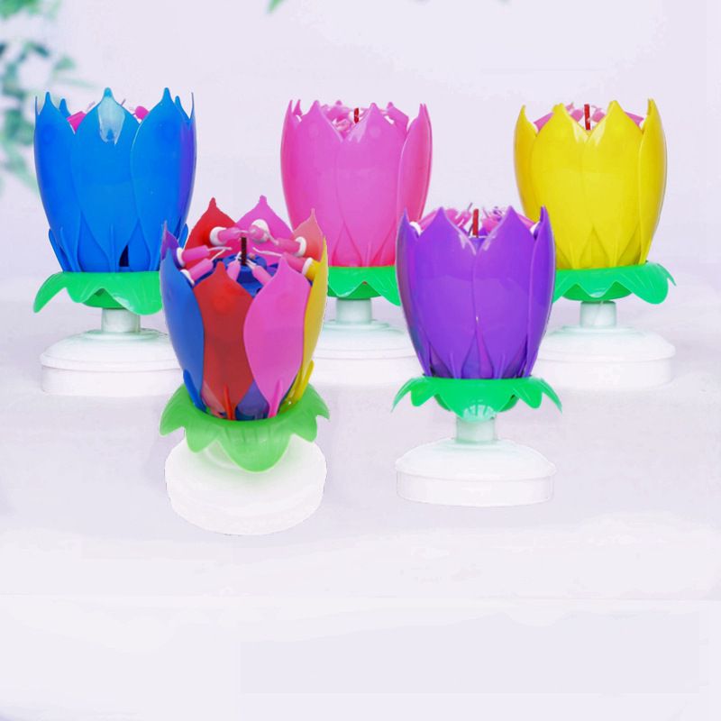 Rotating Musical Flower Birthday Candle