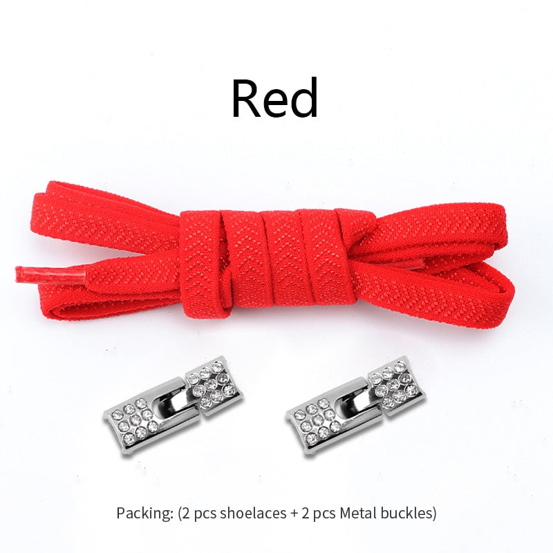 NEW Elastic Shoelaces With Diamond Cross Locks