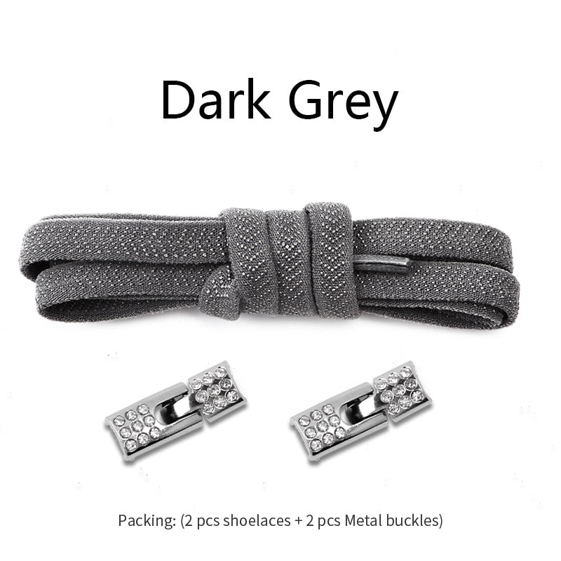 NEW Elastic Shoelaces With Diamond Cross Locks