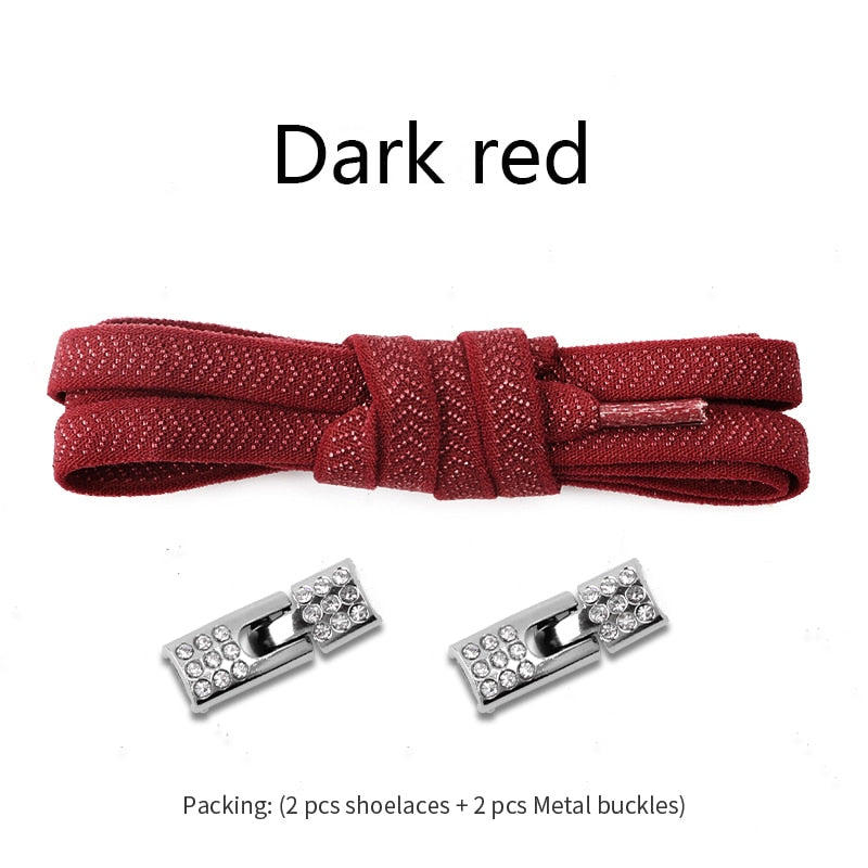 NEW Elastic Shoelaces With Diamond Cross Locks