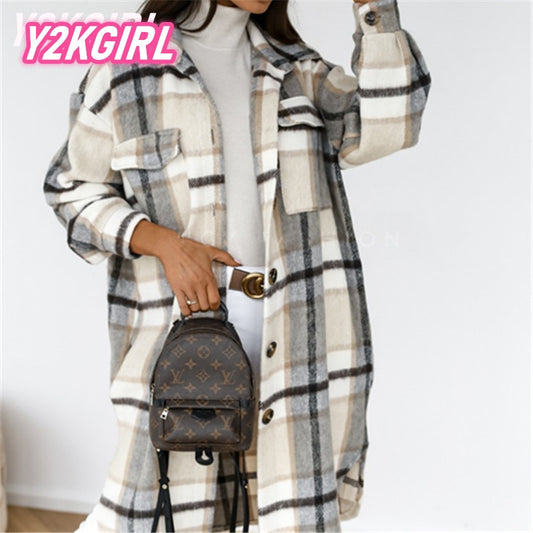 Y2KGIRL Long Oversize Shirt Coat