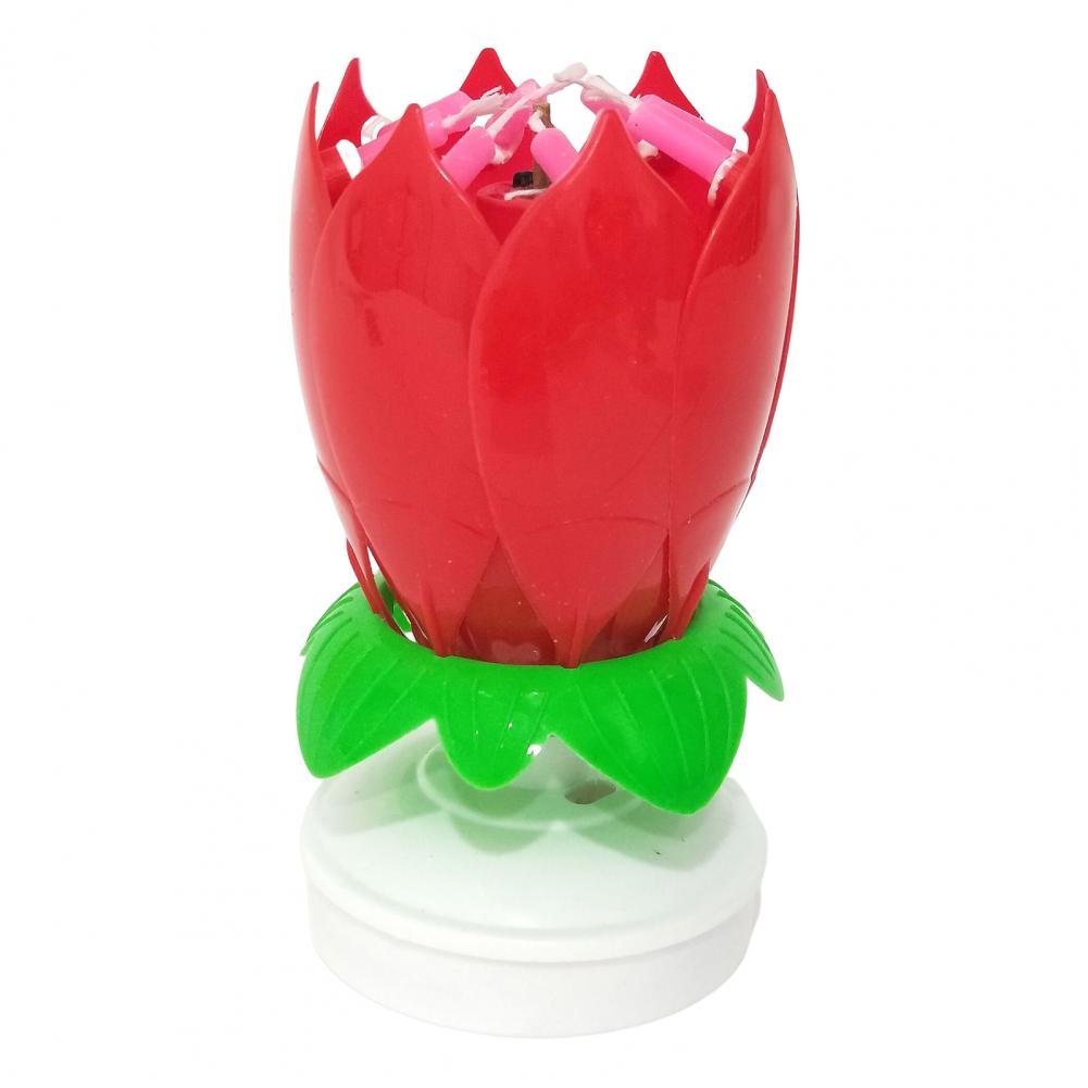 Rotating Musical Flower Birthday Candle